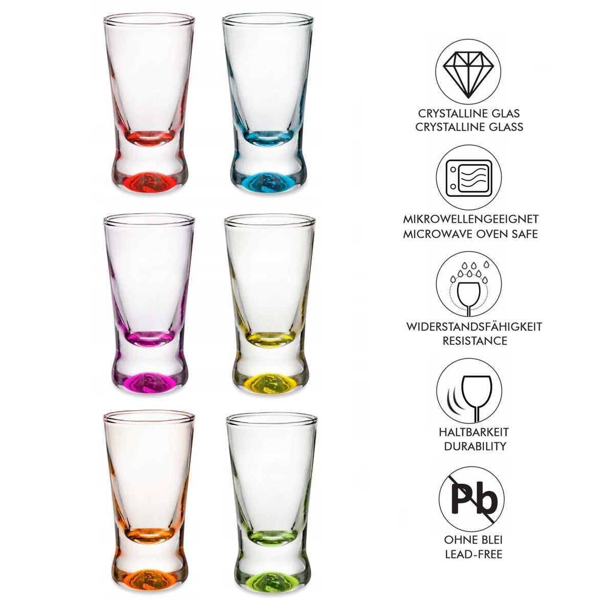 Colorful short shot glasses 28 ml