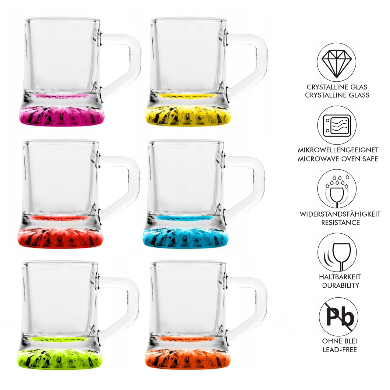 Colorful shot glasses 30 ml