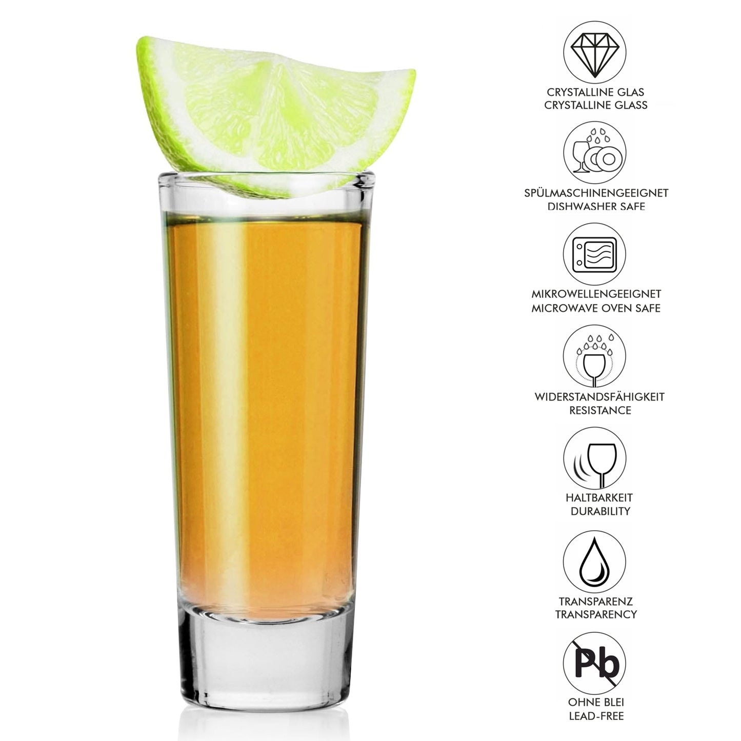 Tall shot glasses 65 ml