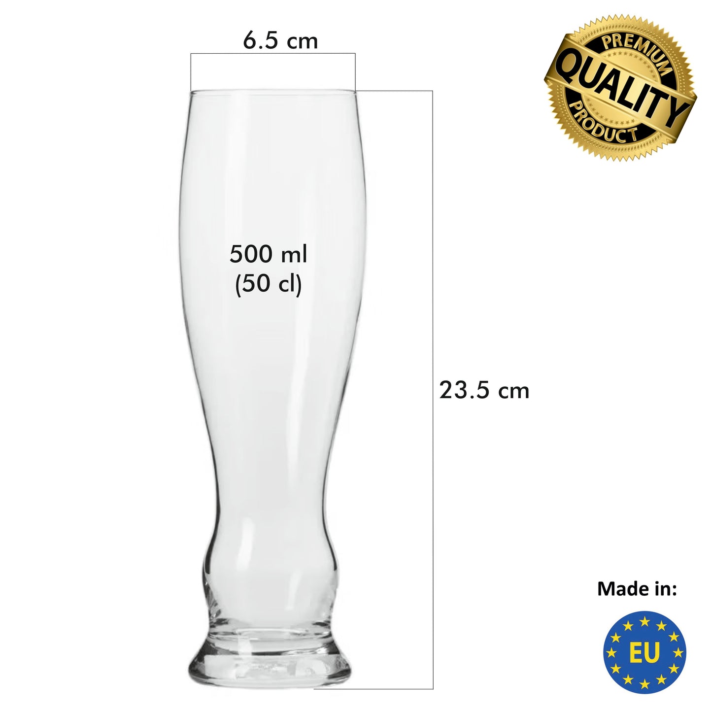 Wheat beer glasses 500 ml