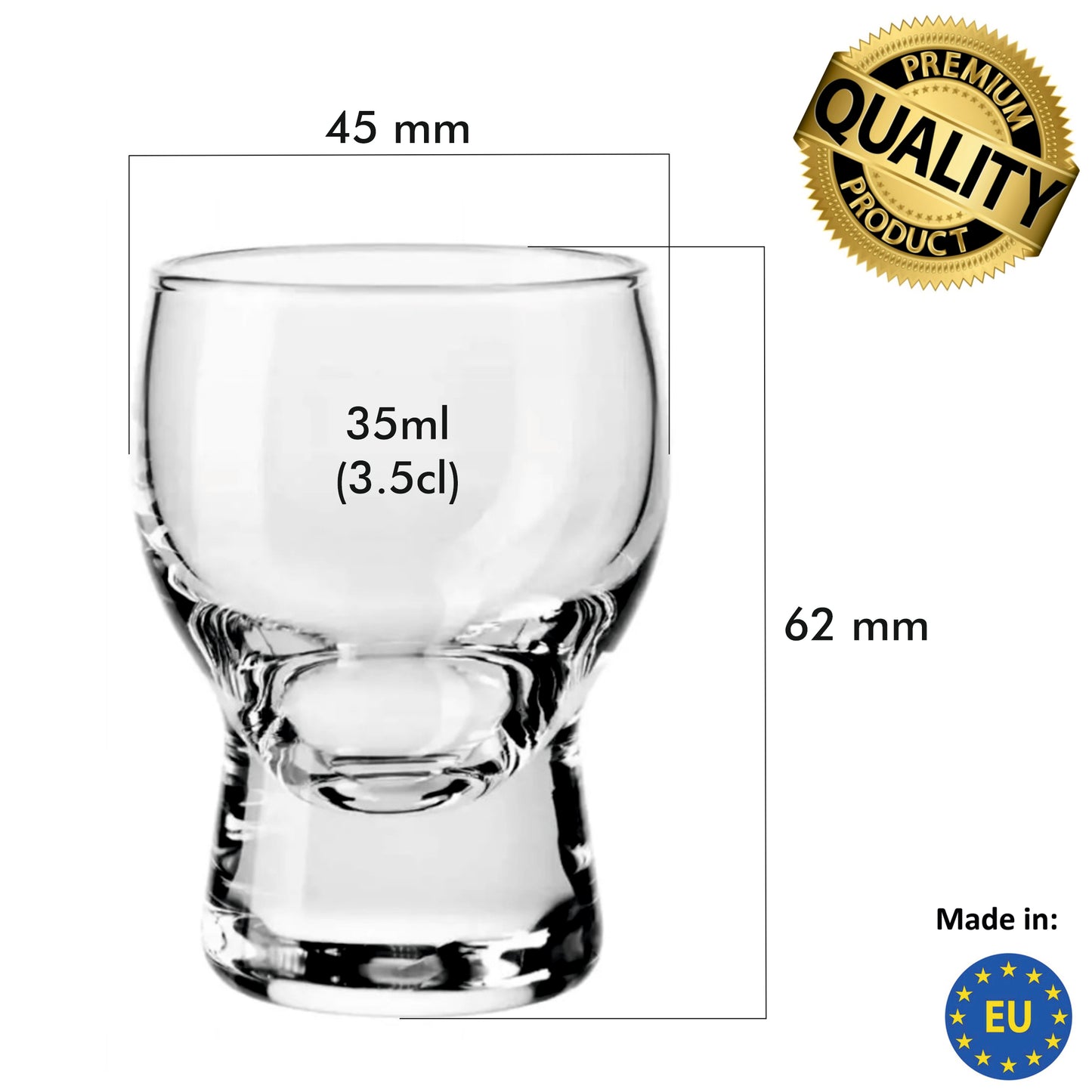 Barrel-shaped shot glasses 35 ml