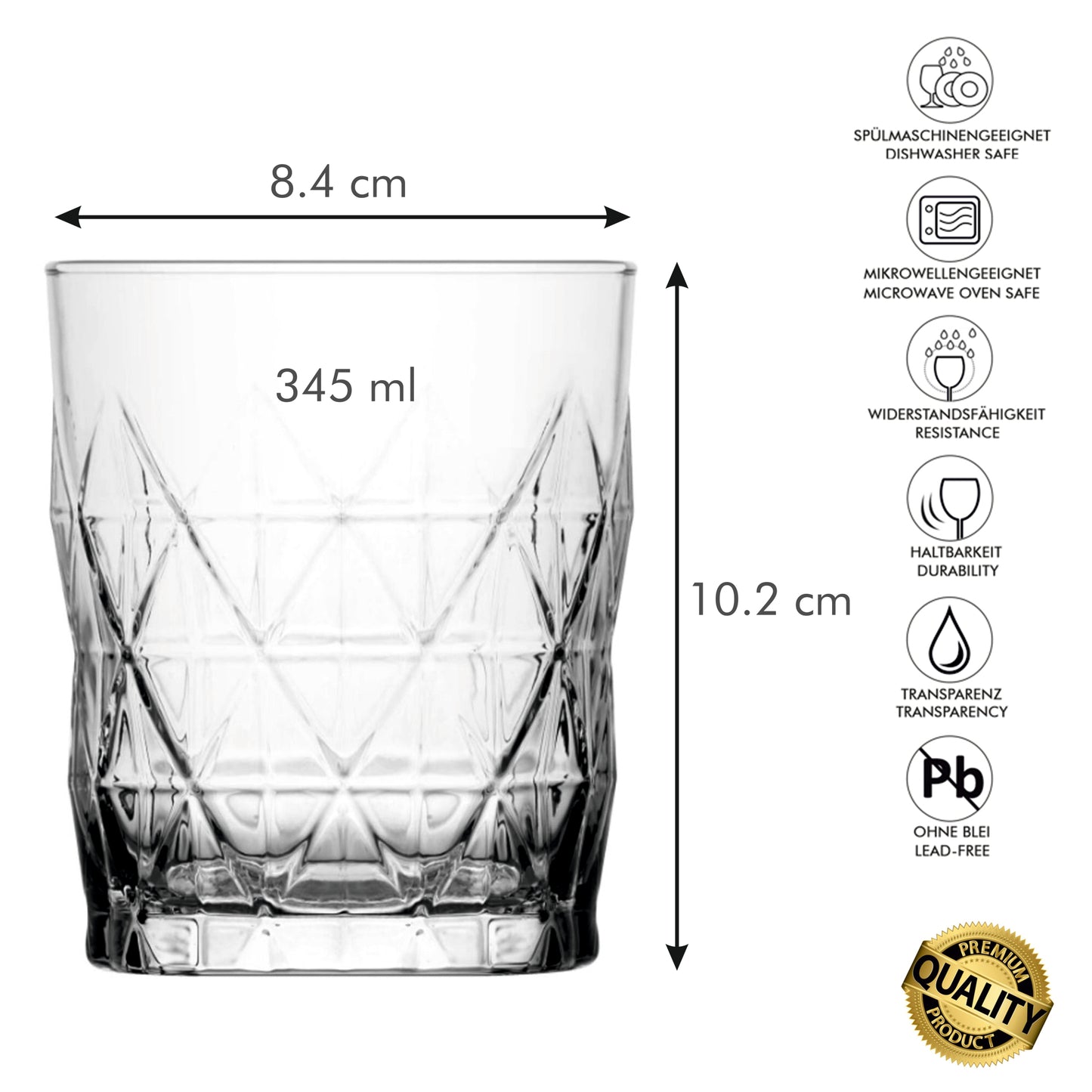 Structured glasses 345 ml