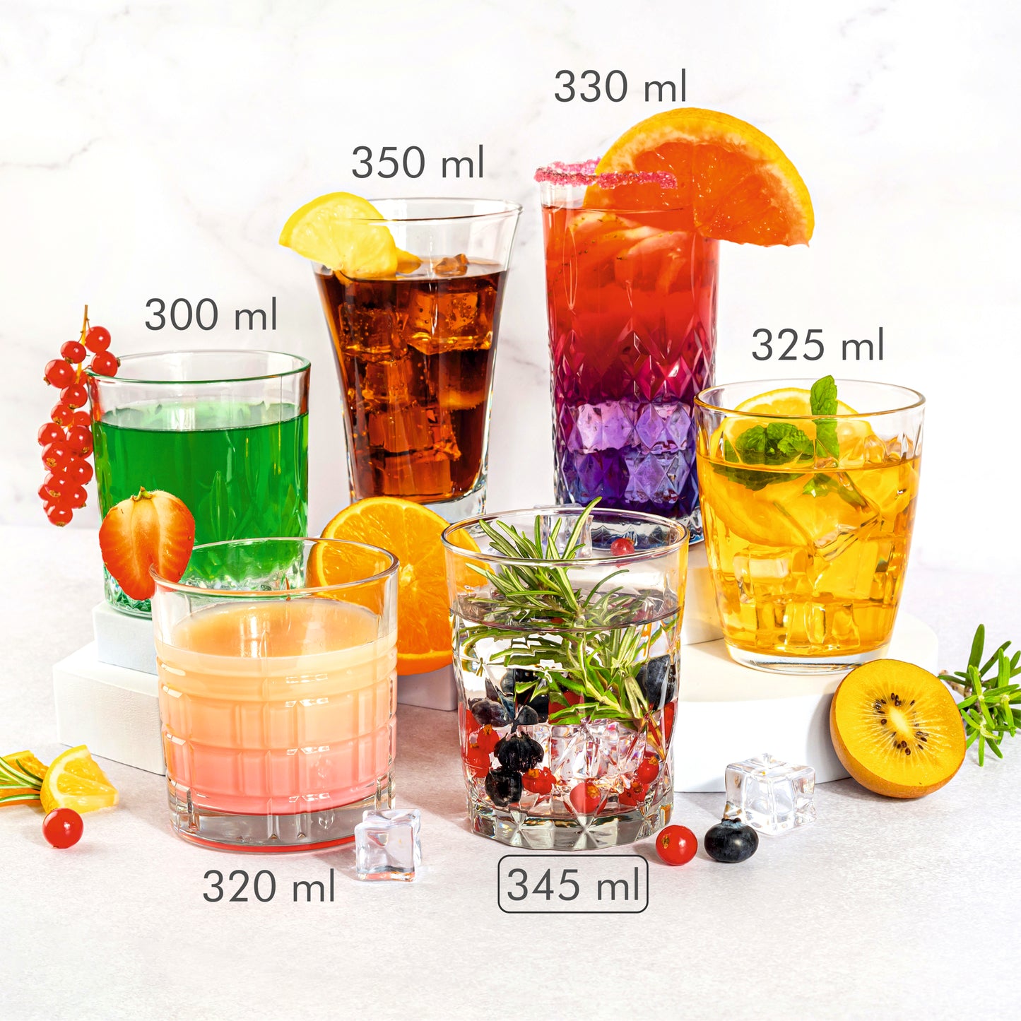 Structured glasses 345 ml