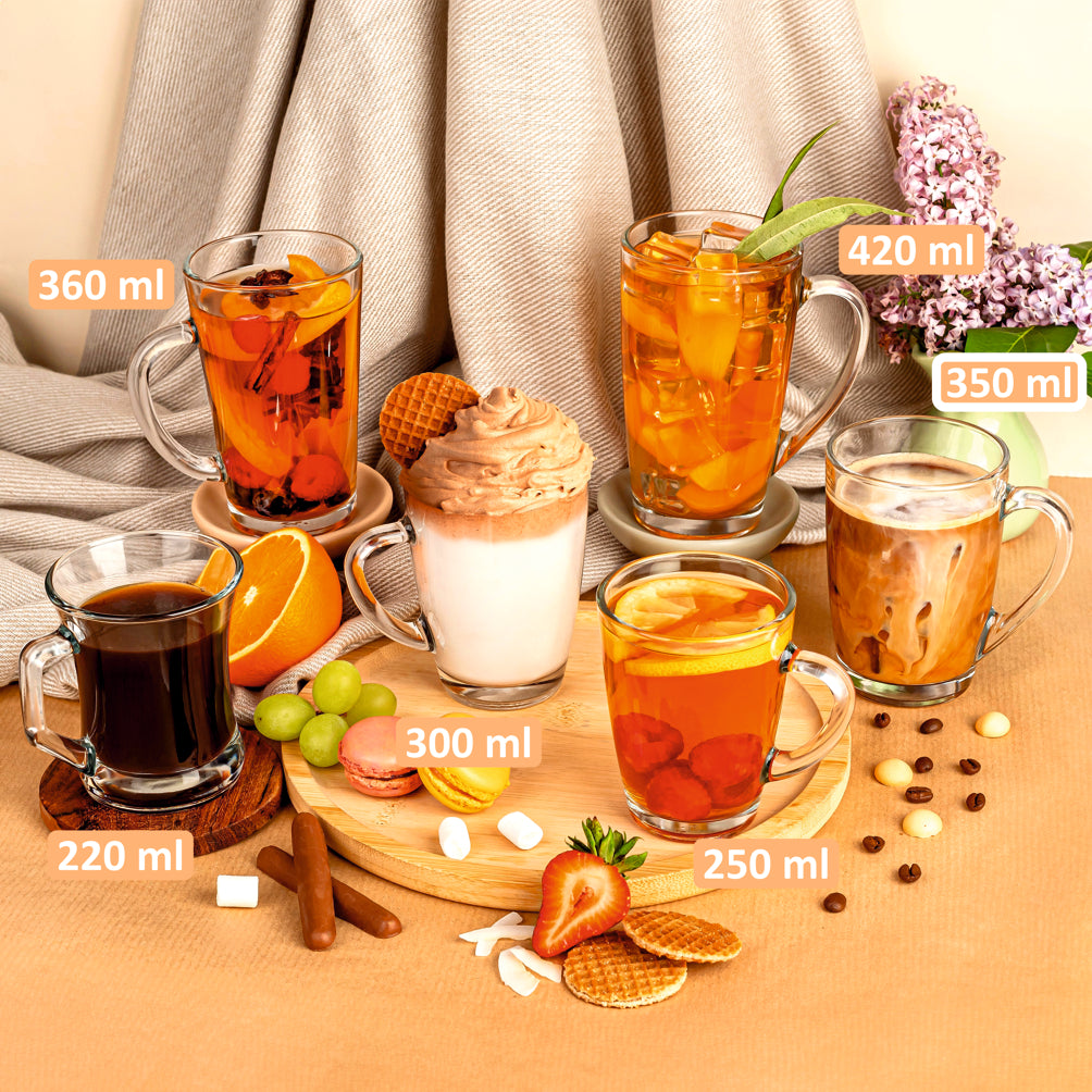 Coffee and tea glasses 350 ml